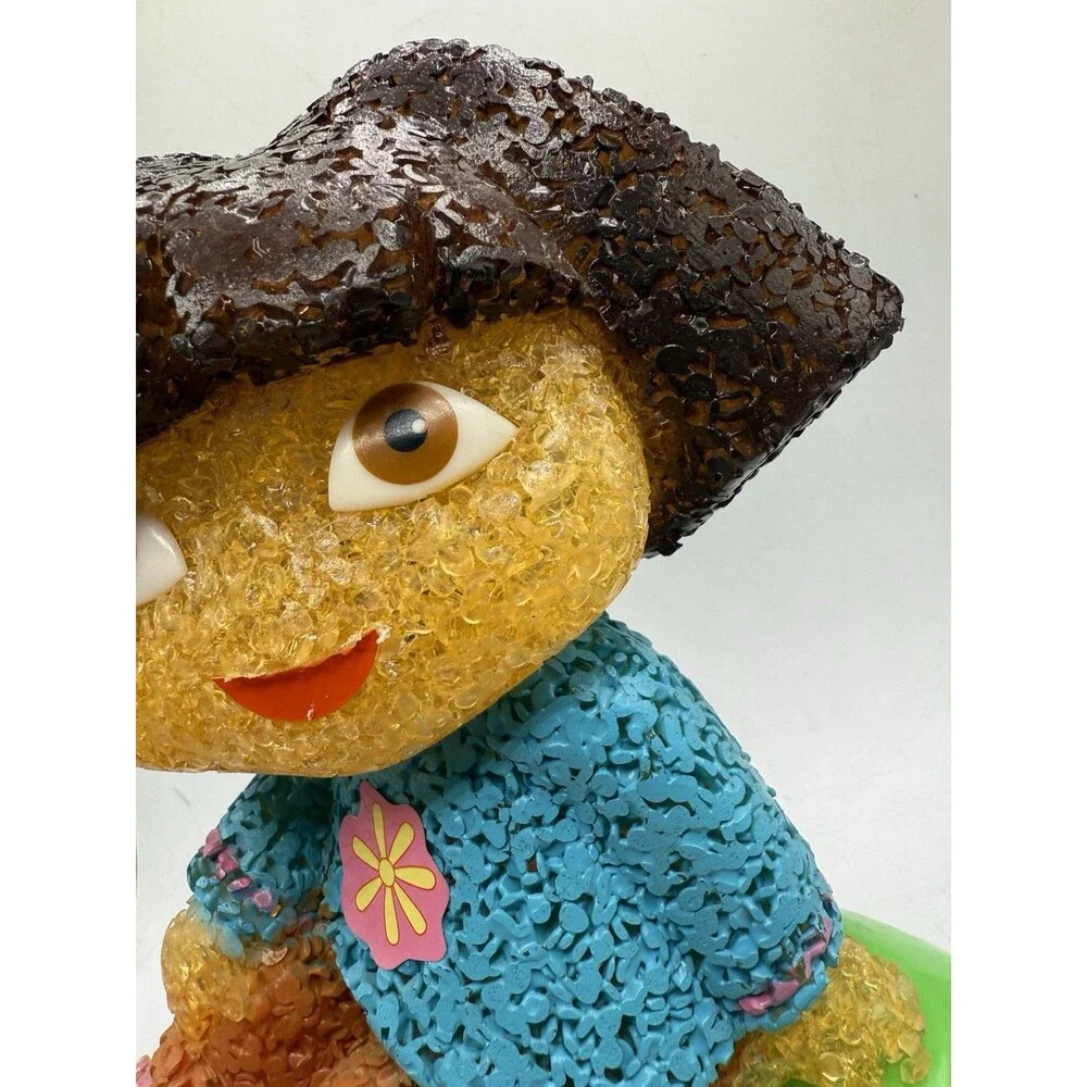 Vintage 2007 Nickelodeon Dora The Explorer Melted Plastic Popcorn Table Lamp